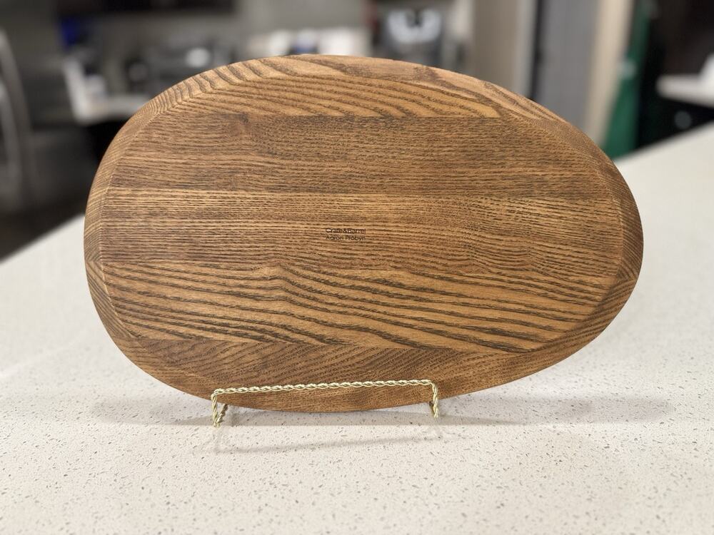 Crate & Barrel Aaron Probyn Oval Wood Charcuterie Board Cheese Serving Platter